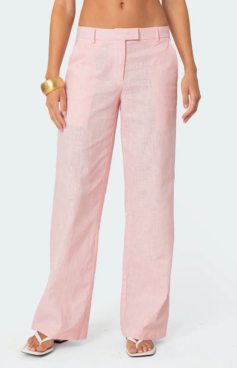 Edikted Arya Linen Look Pants