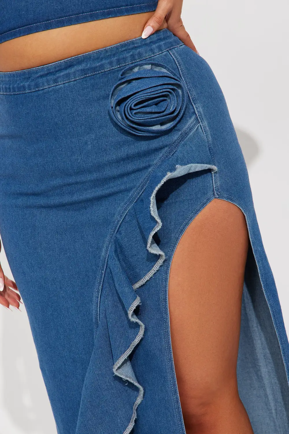 Karlie Rose Denim Skirt Set - Medium Wash