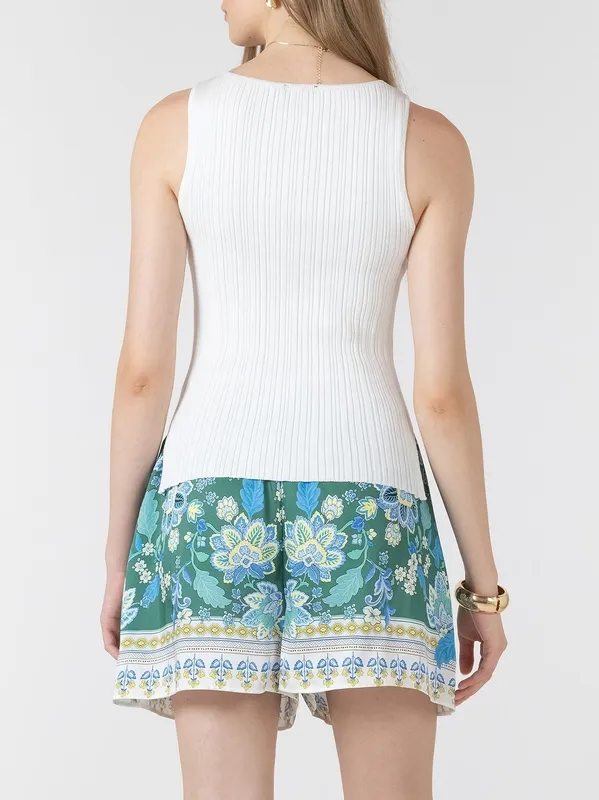 Boatneck Ribbed Sweater Tank Top