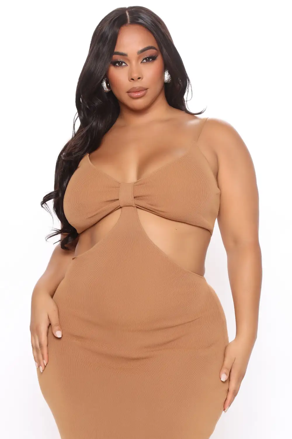 Pure Charm Sweater Maxi Dress - Camel
