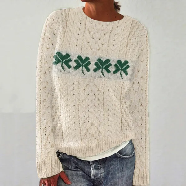 Women's Irish Shamrock Aran Sweater