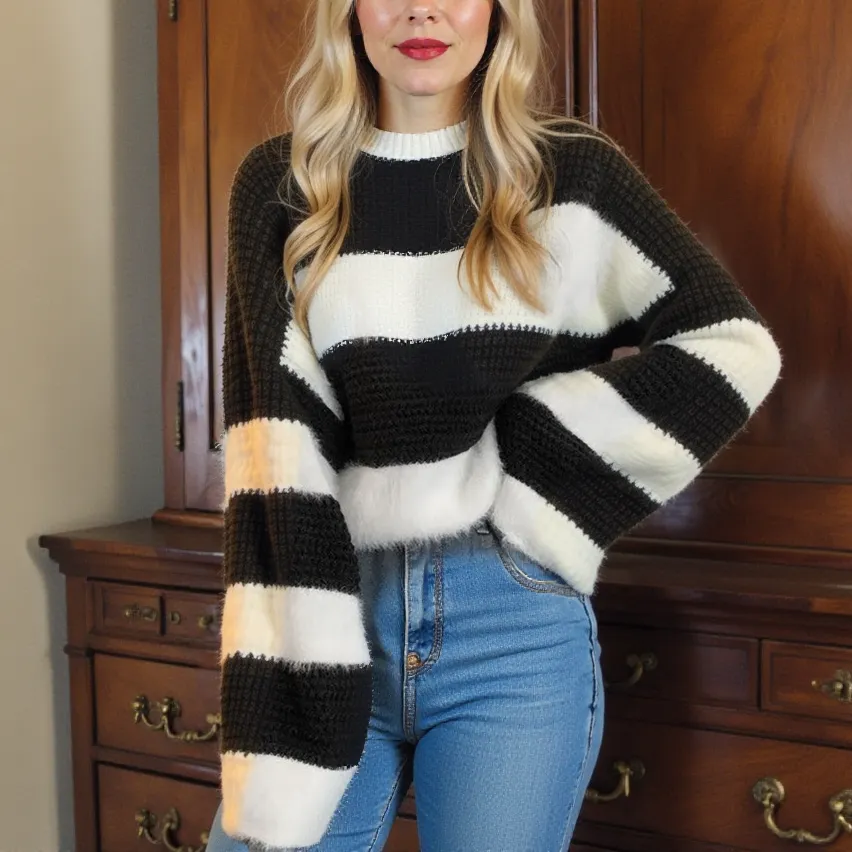 Casual Woolen Striped Sweater