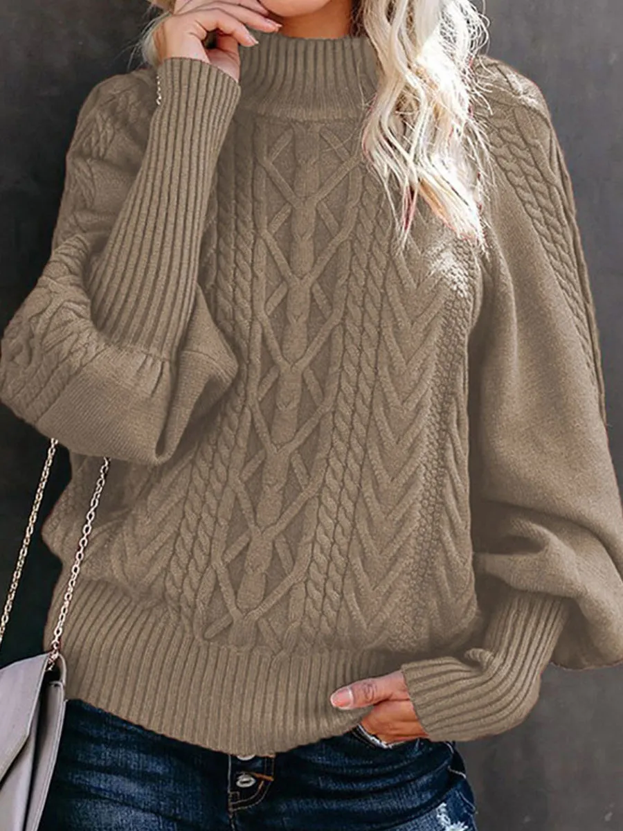 Pure Color Casual Loose Sweater Pullover
