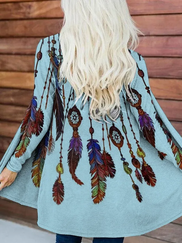 Long Sleeve Cotton-Blend Vintage Cardigan