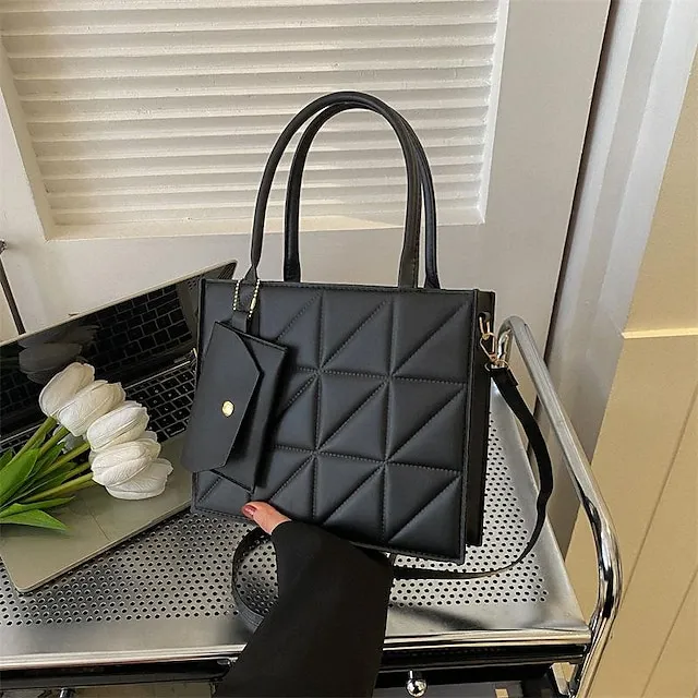 Women's Handbag Crossbody Bag PU Leather Daily Durable Black White Blue