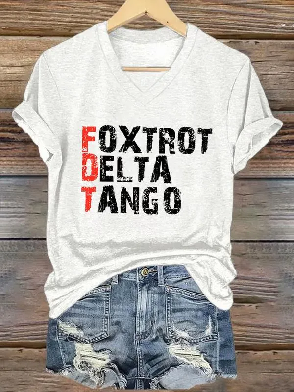 Women's Foxtrot Delta Tango Print T-Shirt
