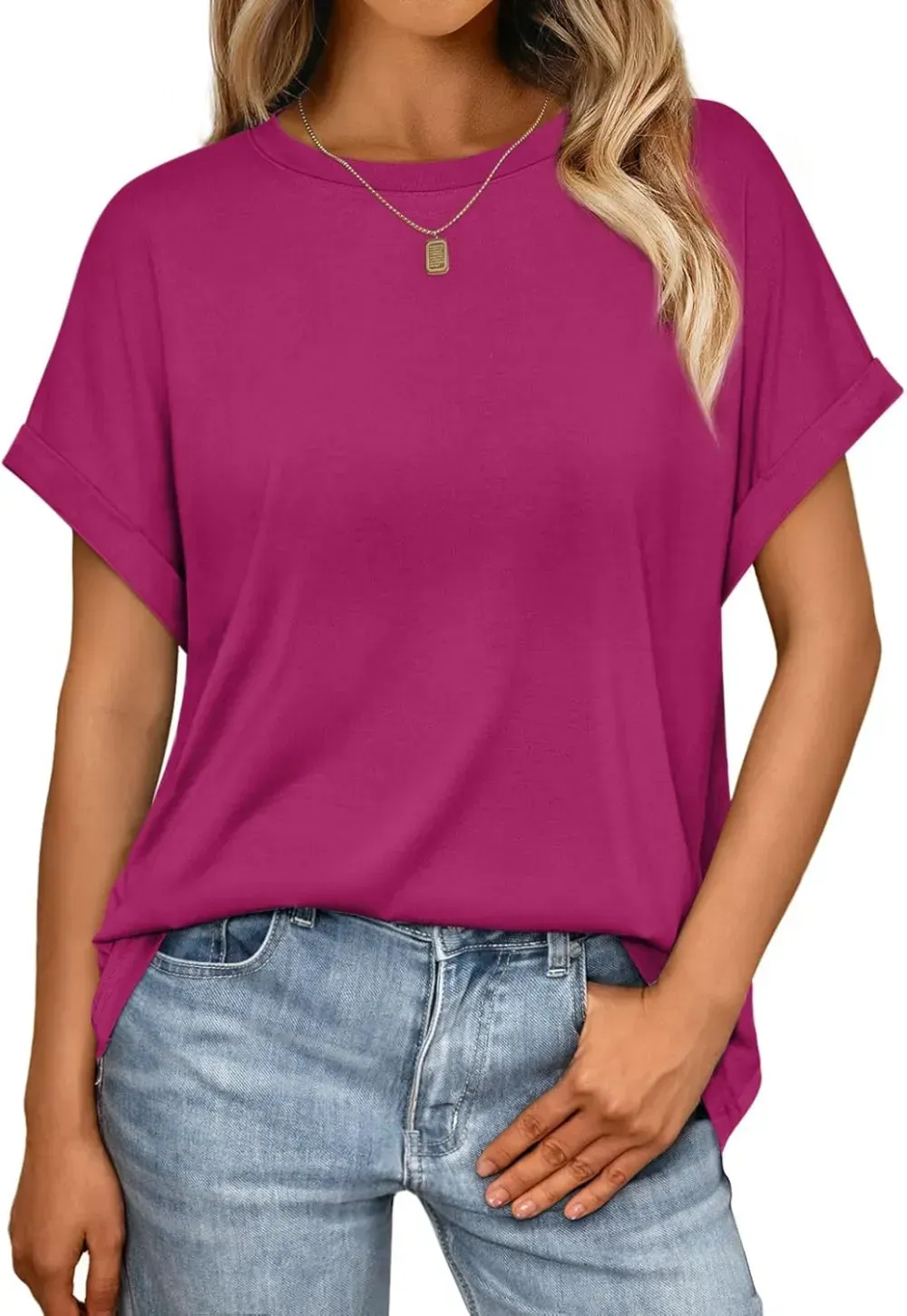 AUTOMET Women Tops Casual Basic T Shirts Loose Fit Crewneck Short Sleeve Summer Outfits