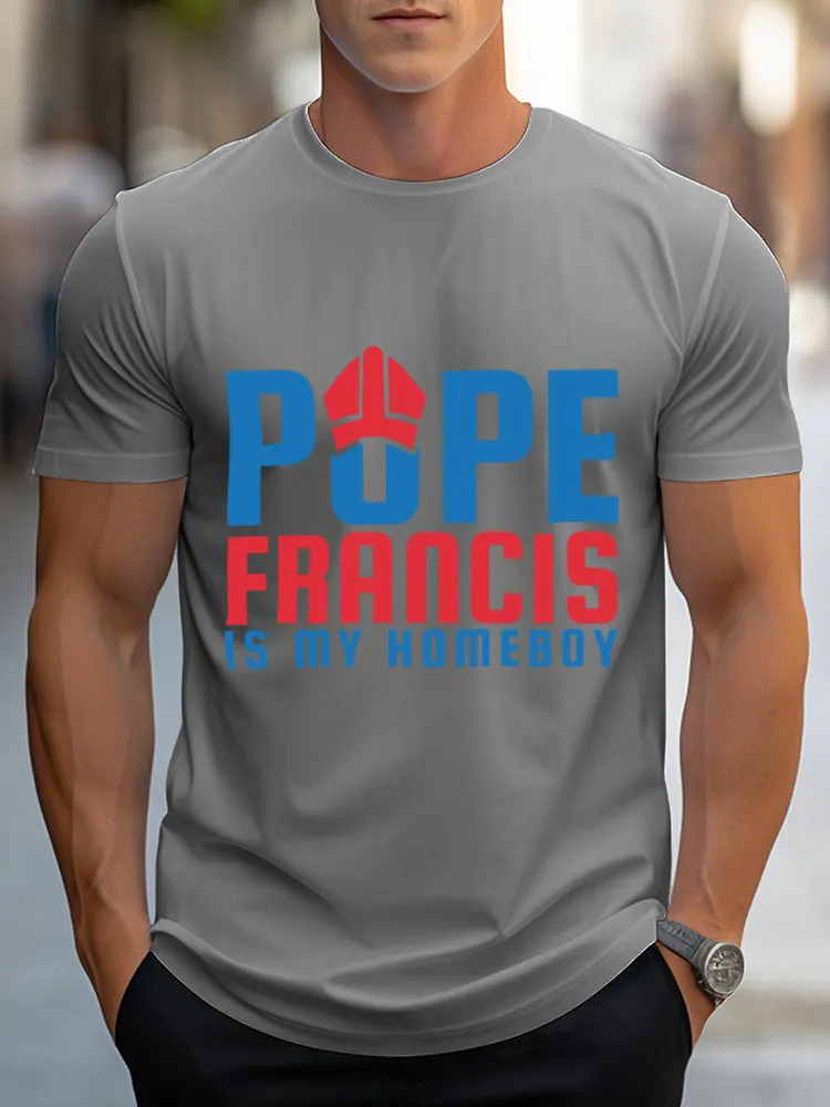 Men's Thank You Father 1936-2025 Print Short Sleeve Round Neck Cotton T-Shirt