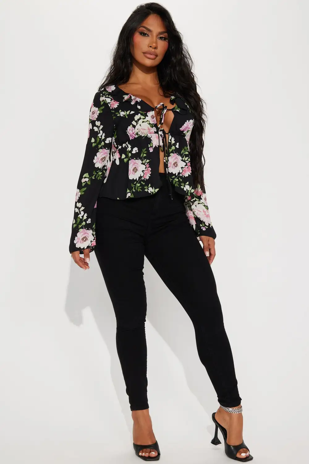 Travel With Floral Top - Black/combo