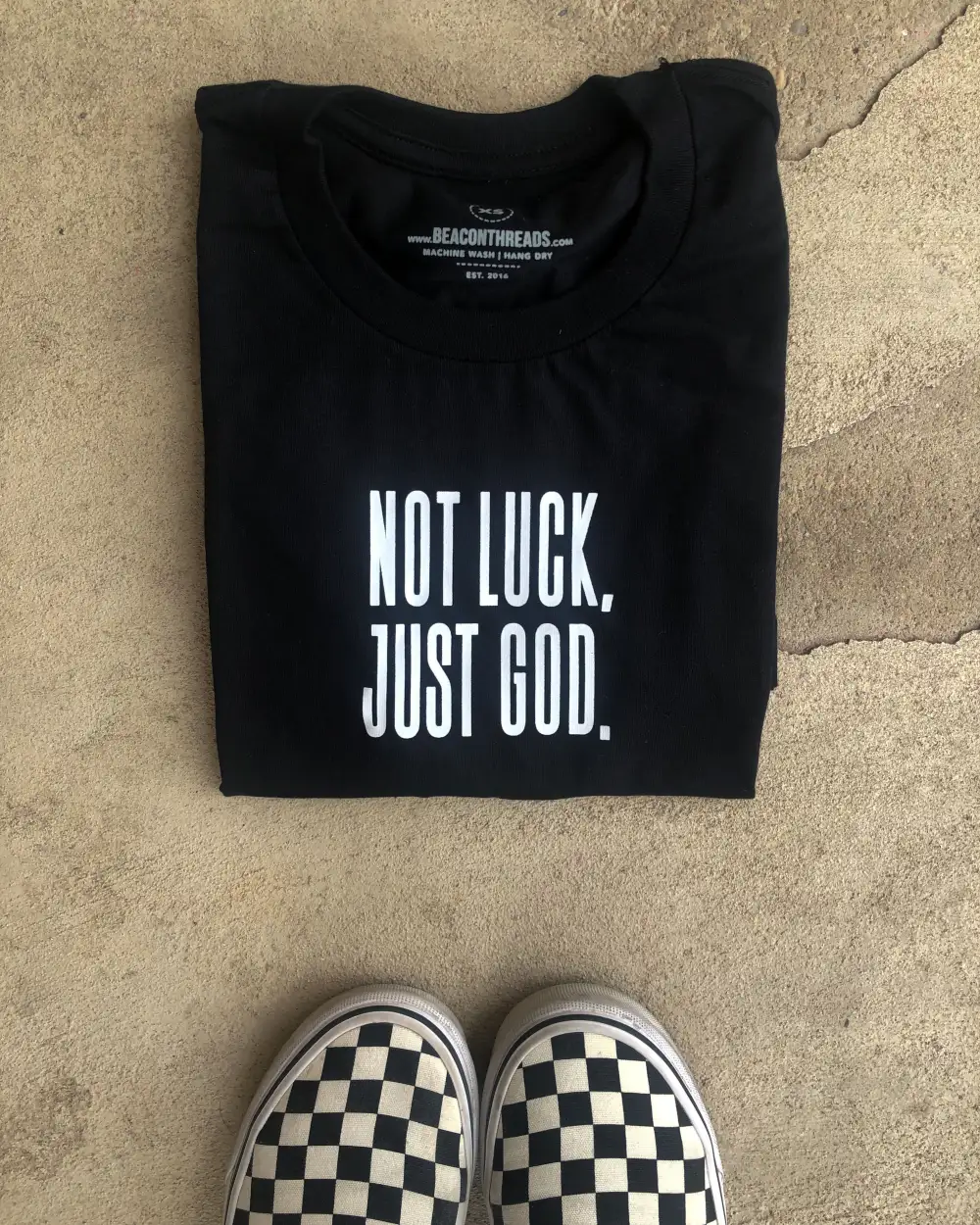 Not Luck, Just God. Adult Box T-Shirt