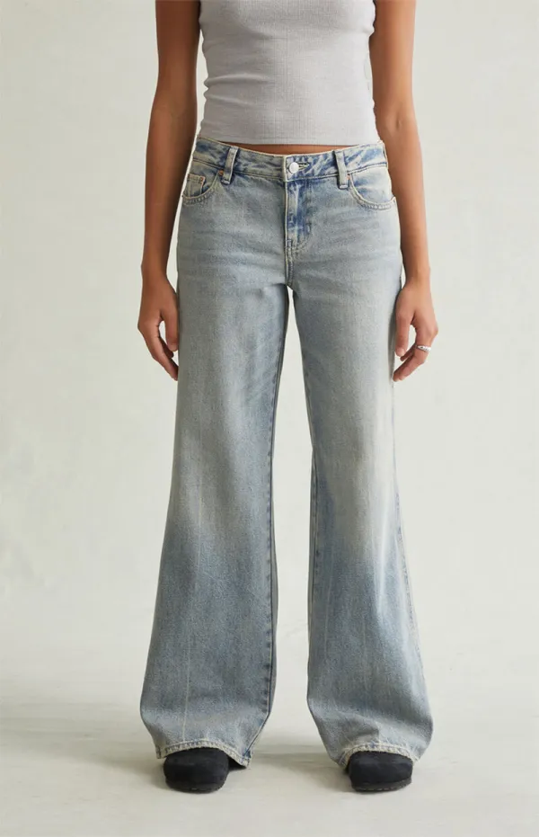 PacSun Casey Low Rise Baggy Jeans Medium Indigo Tint