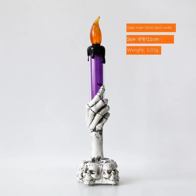 Halloween LED  Skeleton Holding Candle Light Party Haunted House Bar Home Decor Horror Props  Lantern Halloween  Decor  2023
