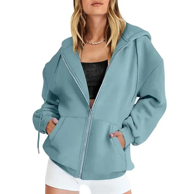 Hooded Drawstring Women's Jacket Long Sleeve Hooded Sweatshirt Athletic Warm Casual Breathable Moisture Wicking Running Sports Training Hiking Sportswear