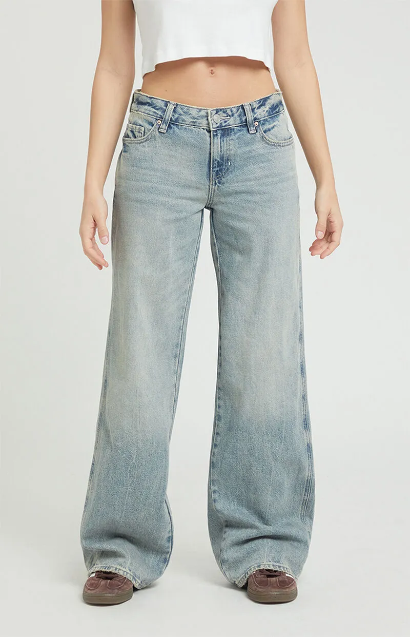PacSun Casey Low Rise Baggy Jeans Medium Indigo Tint