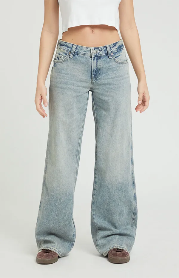 PacSun Casey Low Rise Baggy Jeans Medium Indigo Tint