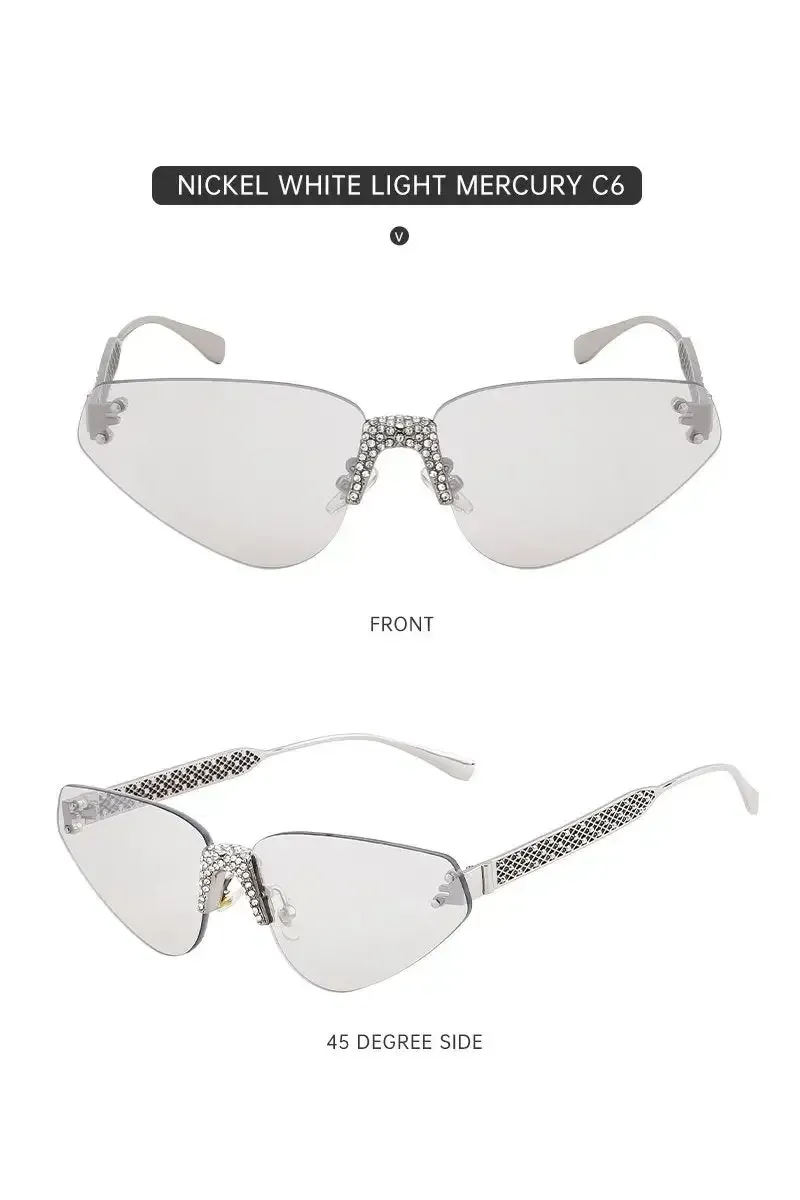 Women's Fashionable Frameless Sunglasses with Diamonds