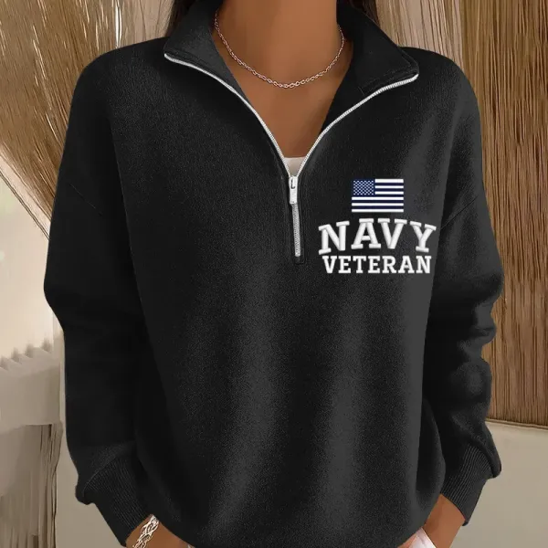 Women's Veteran Print Casual Sweatshirt