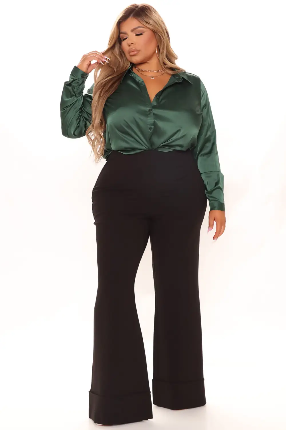 Smooth Talkin' Button Down Top - Hunter