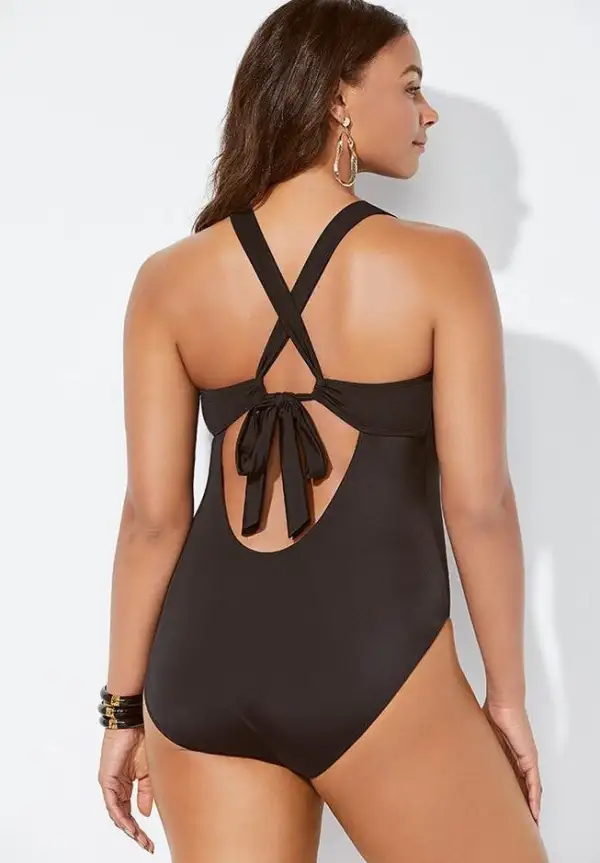 Lace Up One Piece Swimsuit