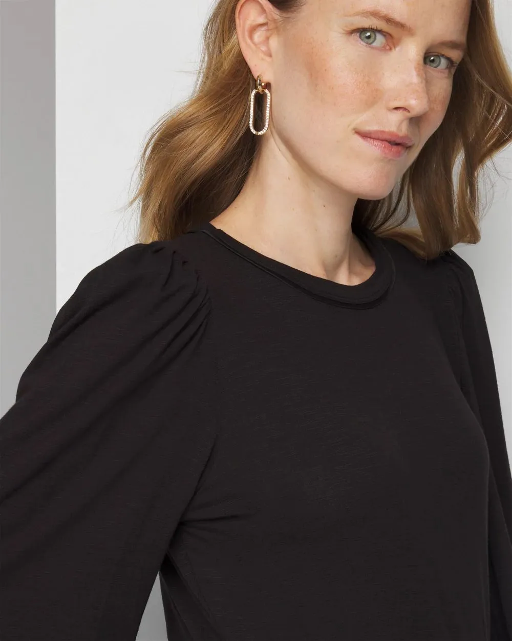 Long Sleeve Tee with Smocked Cuffs