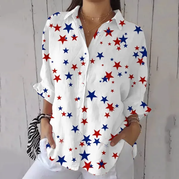Women's Independence Day Star Print Shirt
