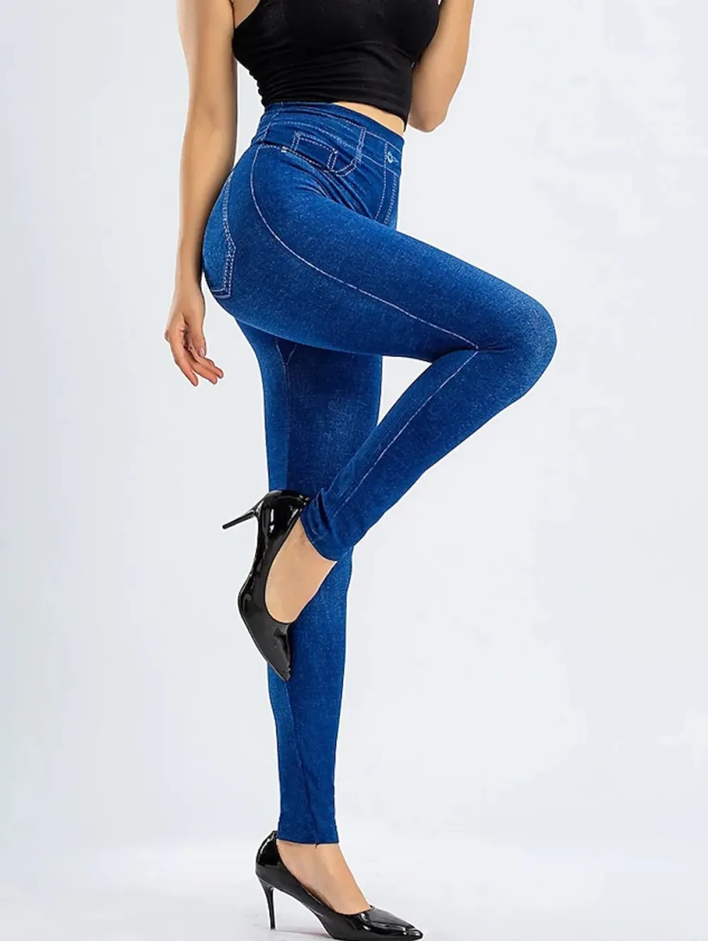 Daily High Waist Washed Stretchy Leggings