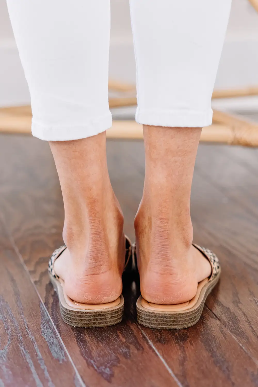 Walk With Me Tan Brown Spotted Slide Sandals