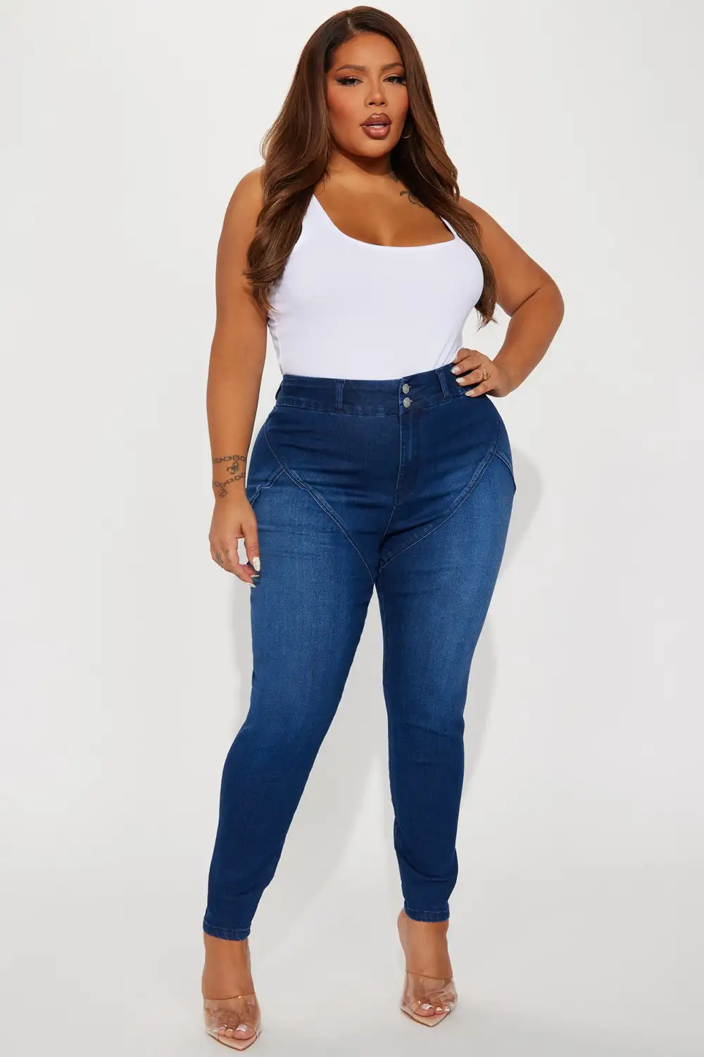 Booty So Good Moto Stretch Skinny Jeans - Dark Wash