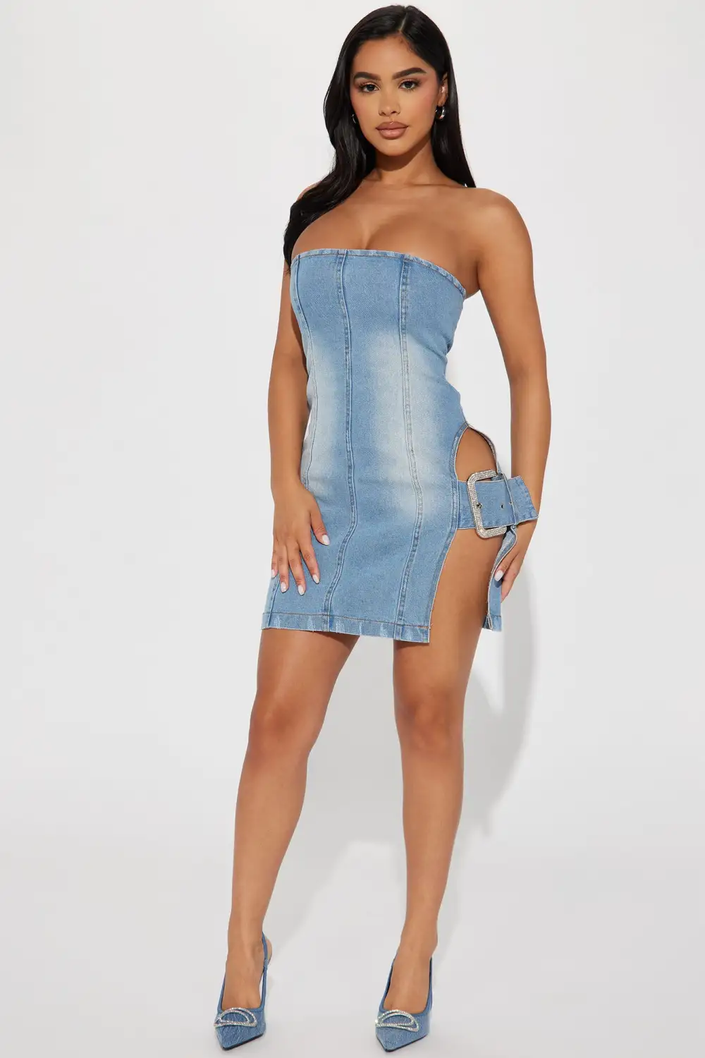 Dallas Denim Mini Dress - Denim
