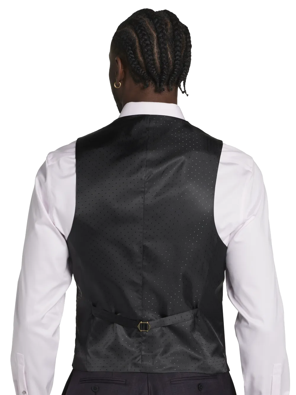 Michael Strahan Classic Fit Wool Blend Plaid Suit Vest