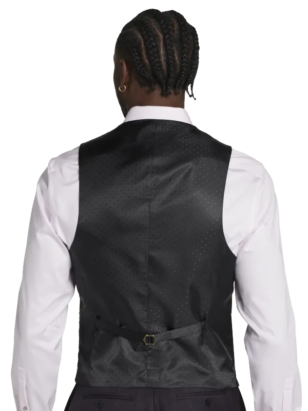 Michael Strahan Classic Fit Wool Blend Plaid Suit Vest