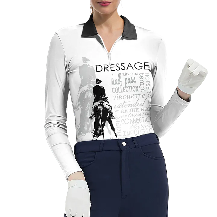 Women's Riding Style Dressage Print Long Sleeve Casual Lapel Shirt