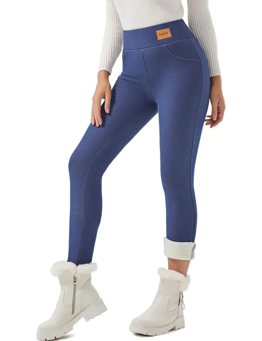 Women Winter Warm Thick Leggings Fleece Lined Stretchy Soft Thermal Sherpa Pants High Waist Tights