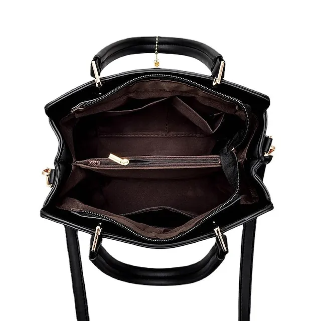 Women's Handbag Crossbody Bag Diaper Bag Tote PU Leather Office Daily Pendant Adjustable Large Capacity Durable Solid Color Black White Pink