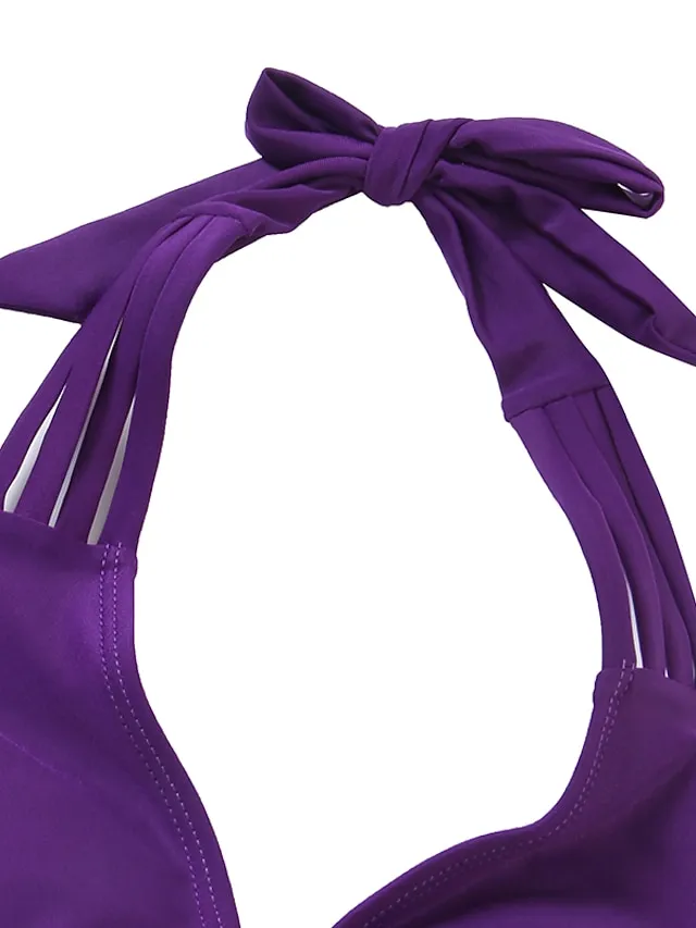 Women's Swimwear Tankini Swim Dress 2 Piece Plus Size Swimsuit 2 Piece Modest Swimwear Open Back Printing for Big Busts Leaf Floral Navy Blue Purple Green Padded V Wire Bathing Suits New Vacation Cute