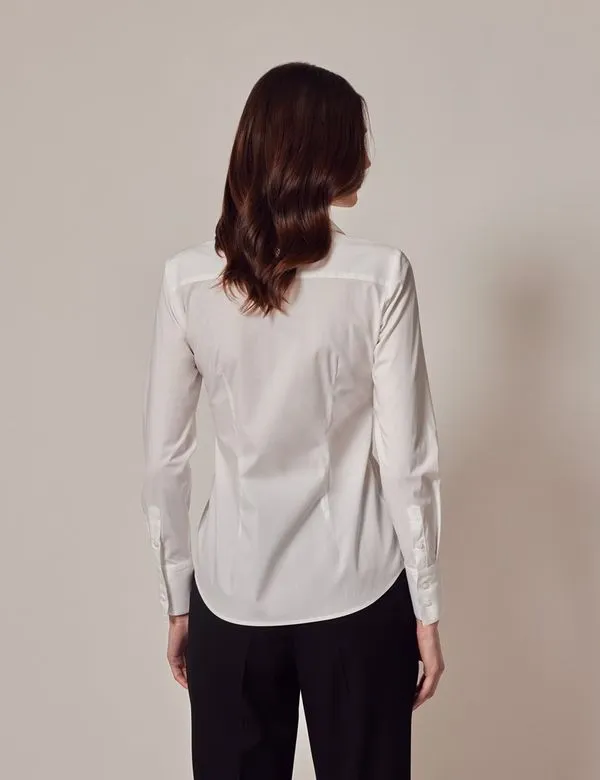 Cotton Stretch Fitted Shirt With Concealed Placket