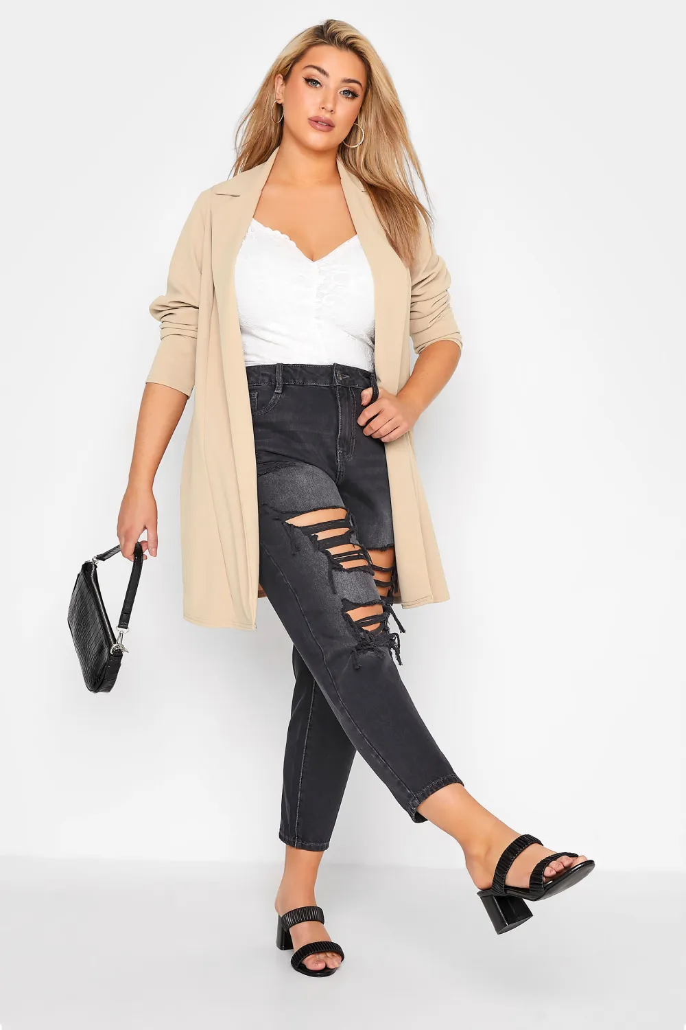 YOURS Curve Lime Green Scuba Blazer