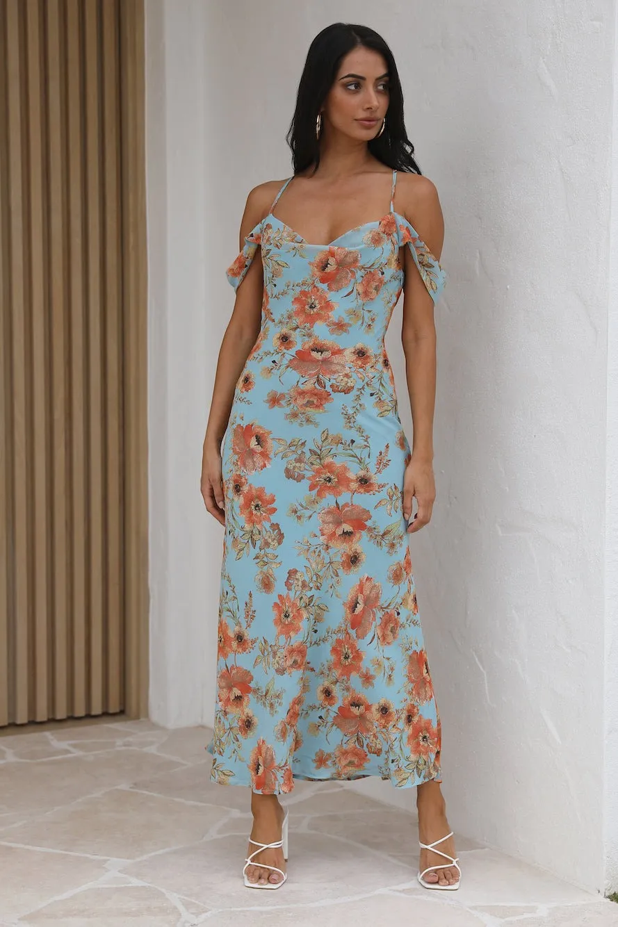 LOVER STYLE MAXI DRESS-BLUE