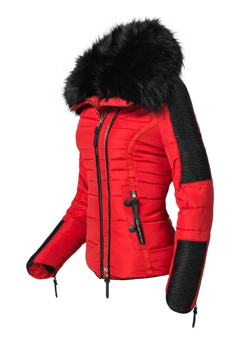 Women's short parka coat black