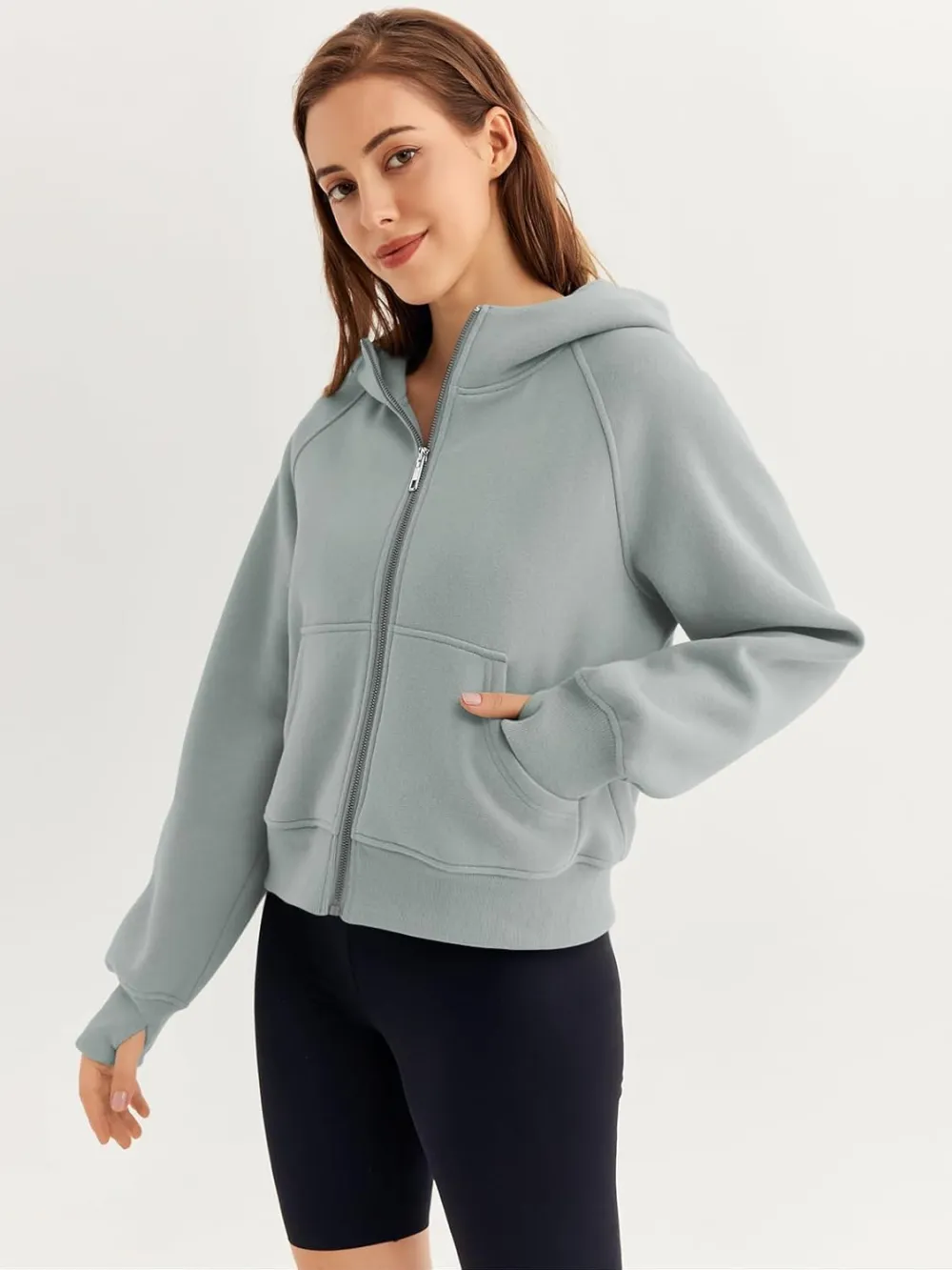 Womens Zip Up Hoodies Fleece Jackets Oversized Sweatshirts Fall Fashion Outfits 2024 Sweaters Winter Clothes