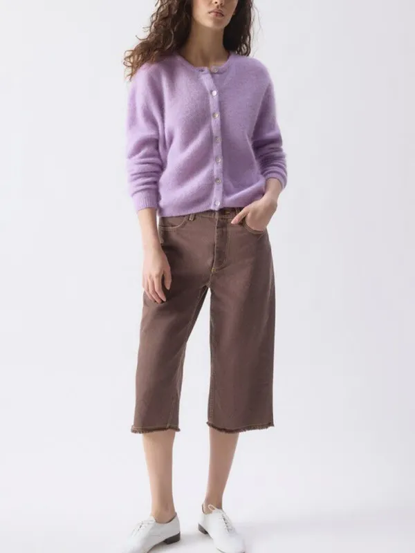Relaxed Button Front Knit Cardigan