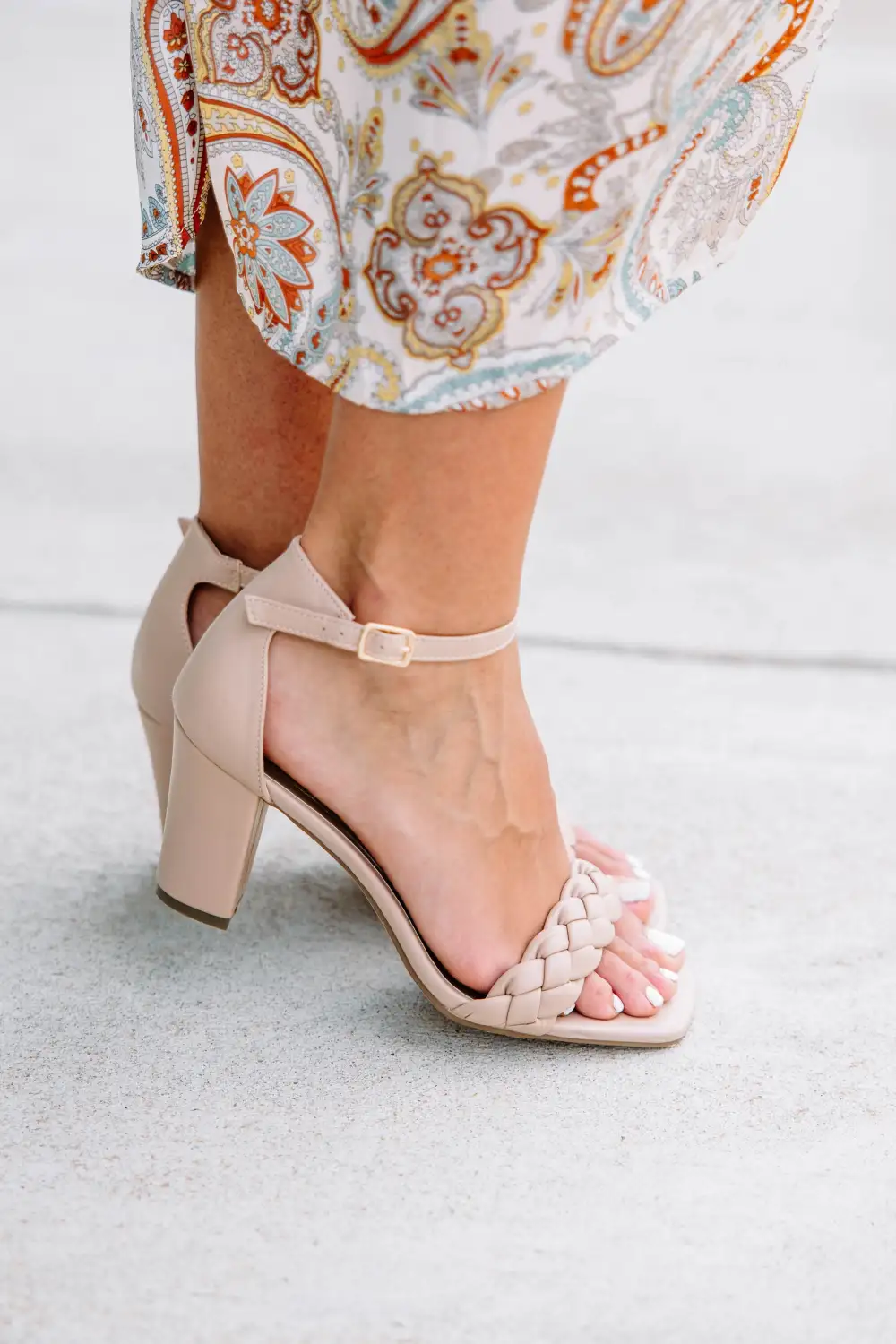 More Than You Know Nude Braided Heels