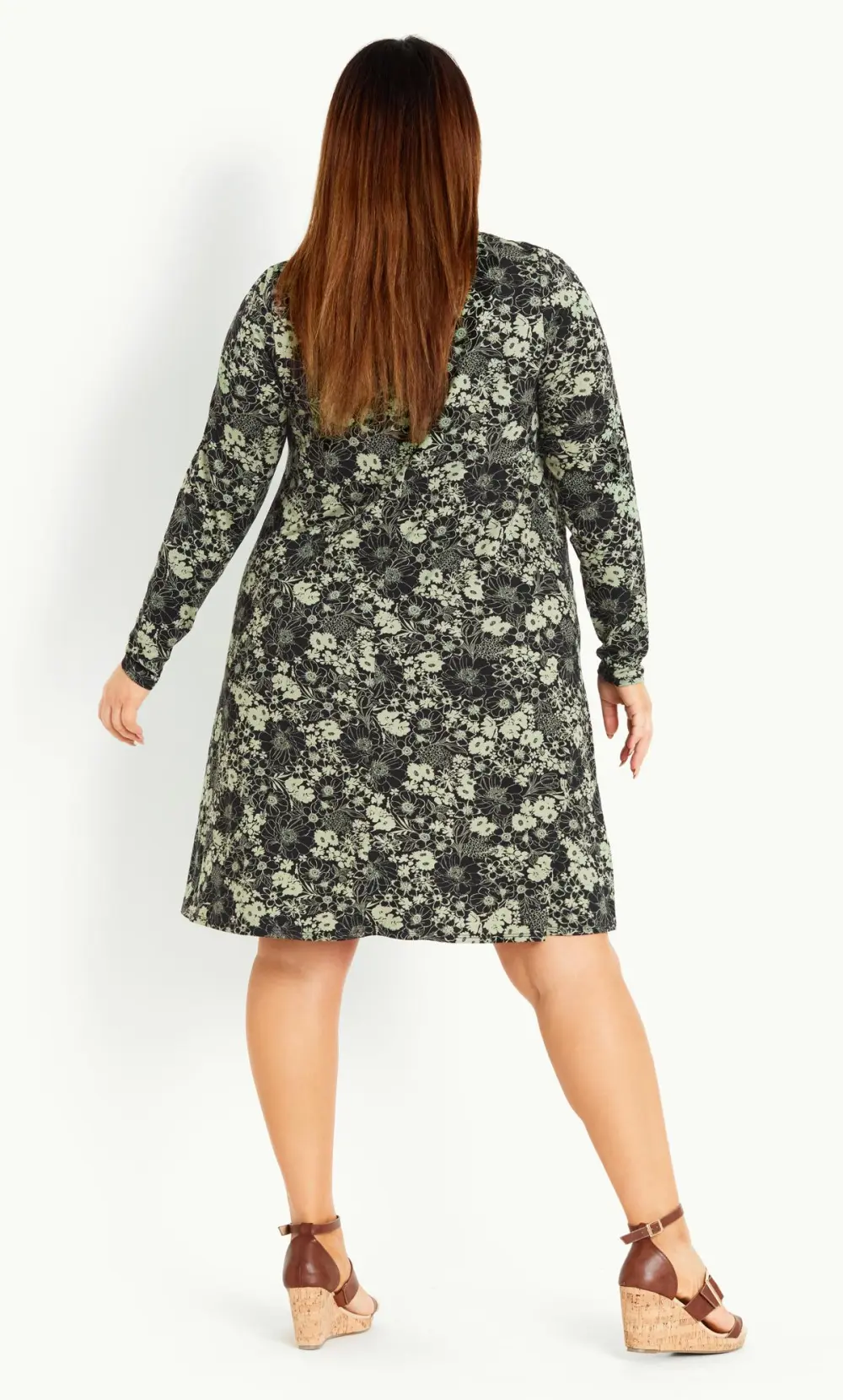 Evans Black & Green Floral Tunic Dress