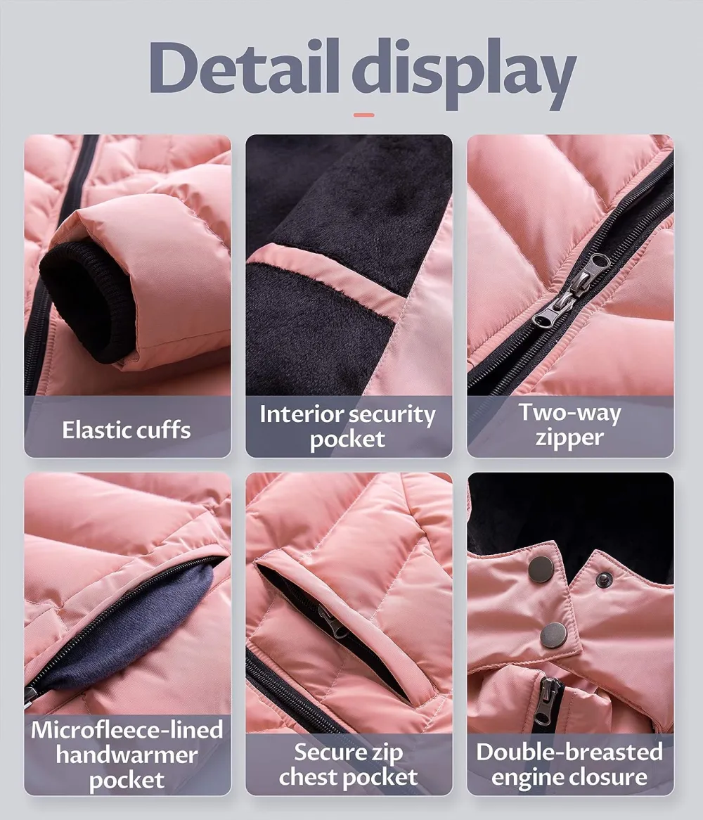 US Women's Winter Hooded Coat Waterproof Warm Long Puffer Jacket Parka