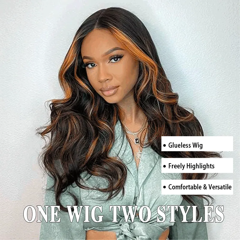 One Wig More Styles | @thequeenleora Recommend Glueless Body Wave Wig With Free Colored Clips Invisible Lace Wig Dome Cap Wigs