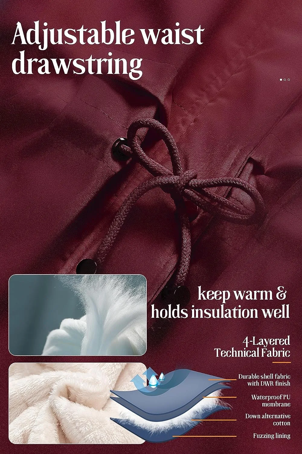 Women's Mid-Length Parka Winter Outerwear Jacket Soft Fleece Warm Snow Coat