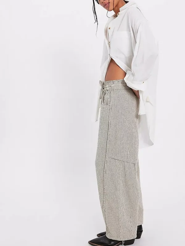 Pull-On Barrel Leg Pants