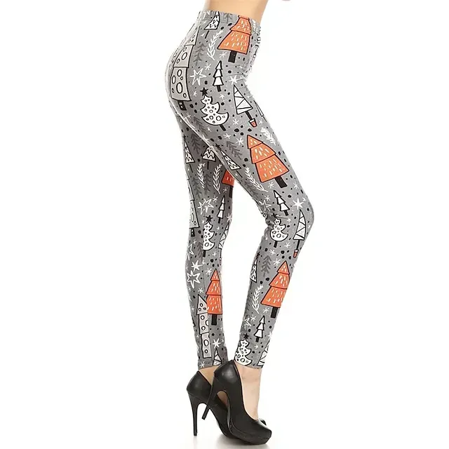 Santa Claus Leggings Jogger Pants Women's Christmas Christmas Christmas Eve Adults' Christmas New Year Eve Polyester Lycra Spandex Pants