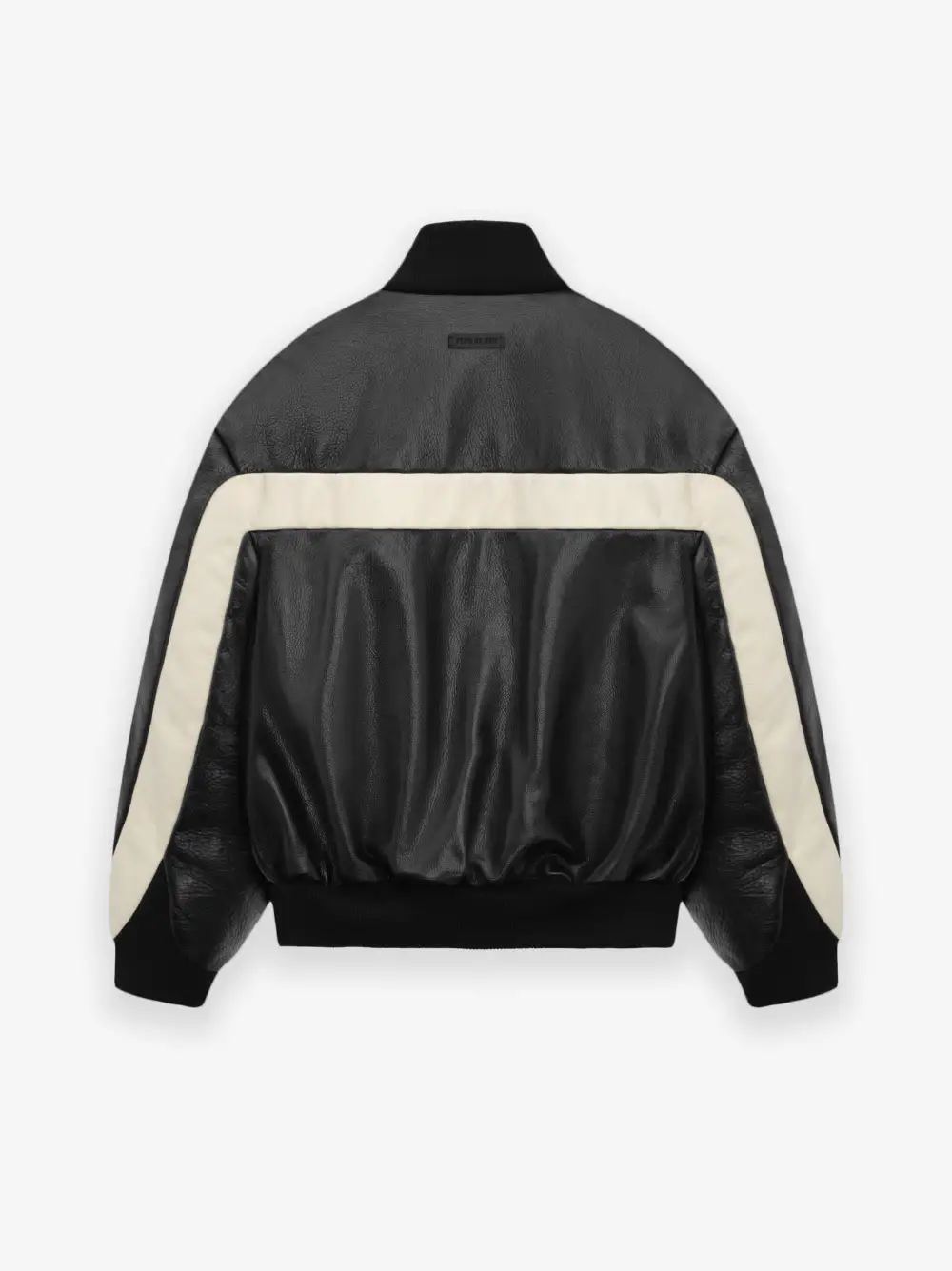 Leather Moto Stripe Bomber