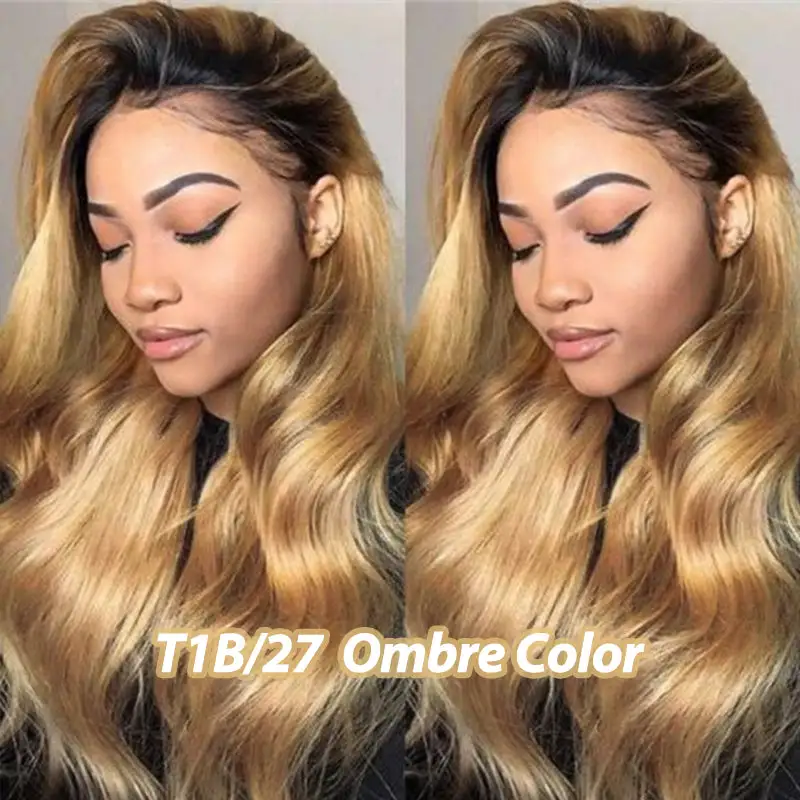 T1B/27 Ombre Transparent Lace Wig 100% Virgin Human Hair